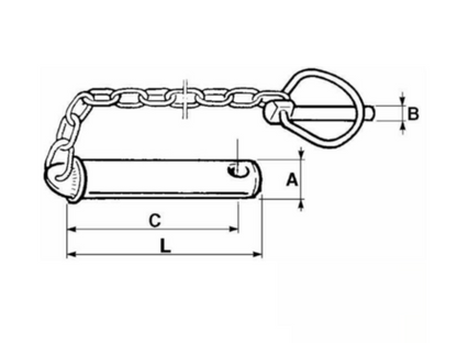 Pin + Chain + Linchpin ø19x120 mm 00178