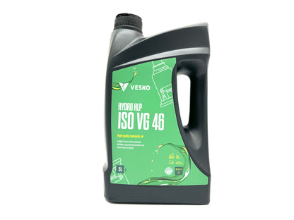 Vesko Hydro HLP ISO VG 46 5L: High-performance hydraulic oil for machinery, ensuring efficient operation and wear protection.